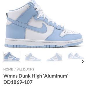 Light blue nike dunks high top